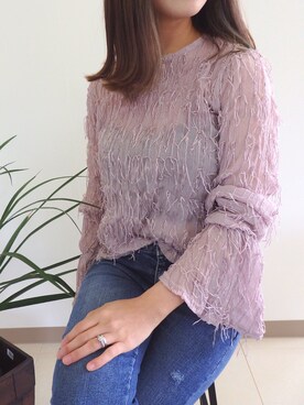 「フリルトップス」｜favoriさん（レディース・155cm）の春コーディネート