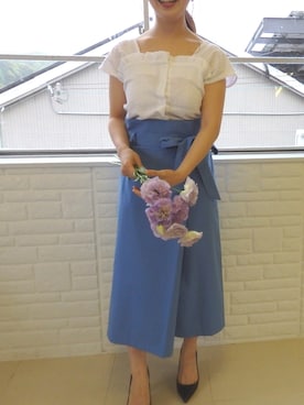 「フリルトップス」｜favoriさん（レディース・155cm）の春コーディネート