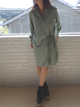 「ワンピース×スニーカー」｜「アイテム（チュニック）」を使った、favoriさん（レディース・155cm）の秋コーディネート