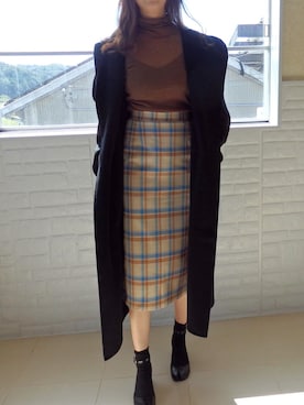 「シースルー」｜「アイテム（チェスターコート）」を使った、favoriさん（レディース・155cm）の冬コーディネート