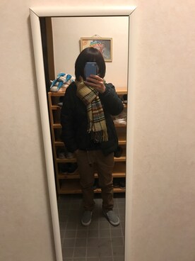 「ROXY（ロキシー）のアイテム（その他アウター）」を使った、びーちゃんさん（レディース・156cm）の冬コーディネート