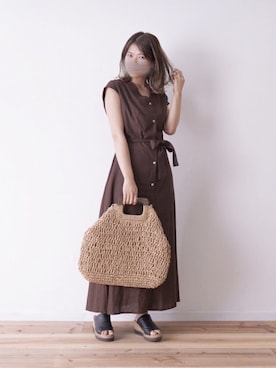 「アイテム（シャツワンピース）」を使った、tamaruさん（レディース・155cm・20代）の夏コーディネート