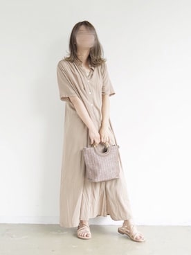 「アイテム（シャツワンピース）」を使った、tamaruさん（レディース・155cm）の夏コーディネート