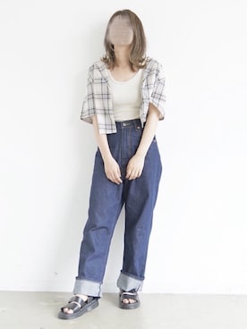 「SIKI PRODUCT.（シキプロダクト）のアイテム」を使った、tamaruさん（レディース・155cm）の夏コーディネート