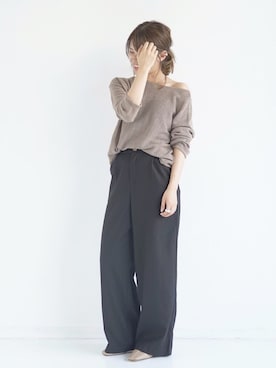 「Aunt Marie's（アントマリーズ）のAUNT MARIE'S Loose over knit（ニット/セーター）」を使った、tamaruさん（レディース・155cm）の夏コーディネート