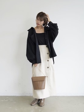 「アントマリーズ」｜「アイテム（トップス）」を使った、tamaruさん（レディース・155cm）の秋コーディネート