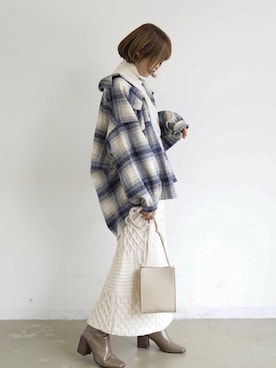 「チェック柄に恋してる」｜tamaruさん（レディース・155cm）の秋コーディネート