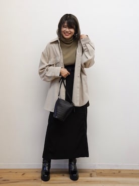 「アイテム（カバーオール）」を使った、tamaruさん（レディース・155cm）の秋コーディネート