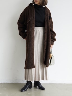 「アイテム（ハンドバッグ、グリーン系）」を使った、tamaruさん（レディース・155cm）の秋コーディネート