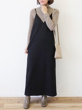 「アントマリーズ」｜「アイテム（ワンピース）」を使った、tamaruさん（レディース・155cm）の冬コーディネート