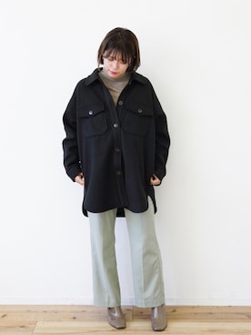 「アイテム（カバーオール）」を使った、tamaruさん（レディース・155cm）の冬コーディネート