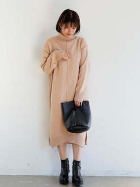 「アイテム（トートバッグ）」を使った、tamaruさん（レディース・155cm・20代）の冬コーディネート