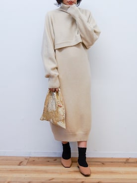 「アントマリーズ」｜「アイテム（ワンピース）」を使った、tamaruさん（レディース・155cm）の冬コーディネート