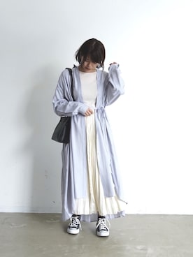 「シャツワンピを羽織る」｜tamaruさん（レディース・155cm）の冬コーディネート
