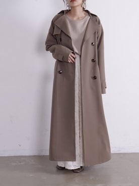 「アイテム（トレンチコート）」を使った、tamaruさん（レディース・155cm）の冬コーディネート