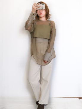 「flowriri（フロウリリ）のアイテム」を使った、tamaruさん（レディース・155cm）の春コーディネート