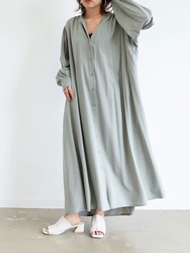 「Aunt Marie's（アントマリーズ）のAUNT MARIE'S フェイクレザースクエアサンダル（サンダル）」を使った、tamaruさん（レディース・155cm）の春コーディネート