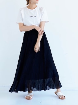 「シフォンスカート」｜tamaruさん（レディース・155cm）の春コーディネート