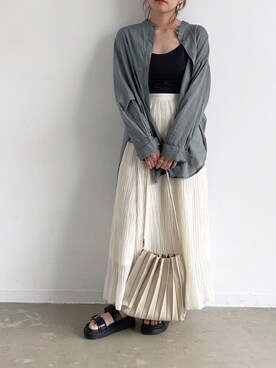 「summer」｜「アイテム（トートバッグ）」を使った、tamaruさん（レディース・155cm）の夏コーディネート