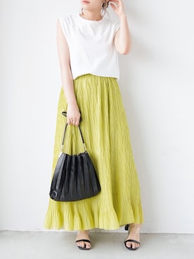 「summer」｜「アイテム（トートバッグ）」を使った、tamaruさん（レディース・155cm）の夏コーディネート