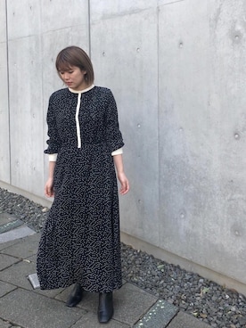 「アントマリーズ」｜「アイテム（ワンピース）」を使った、tamaruさん（レディース・155cm）の冬コーディネート