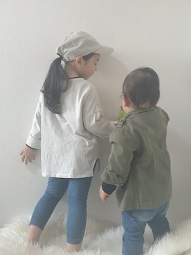 「babygap」｜「アイテム（ミリタリージャケット）」を使った、ＣＯさん（キッズ・100cm）の春コーディネート