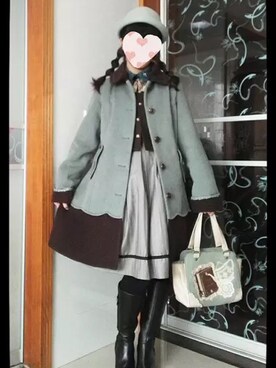 「axes femme（アクシーズファム）のアイテム（ピーコート）」を使った、Mafuyu_Shiinaさん（レディース・165cm）の冬コーディネート