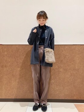 「ALBEROLA（アルベローラ）のアイテム」を使った、coen ゆいさん（レディース・160cm）の秋コーディネート