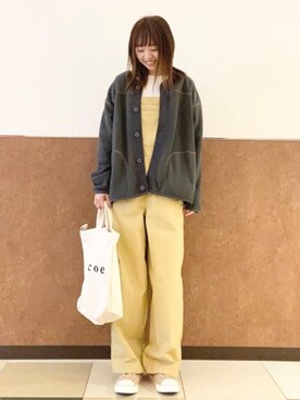 「2021春新作」｜「アイテム（オールインワン・サロペット）」を使った、coen ゆいさん（レディース・160cm）の冬コーディネート