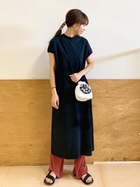 「涼しくて軽い「涼・軽パンツ」」｜「アイテム（ワンピース/ドレス）」を使った、coen ゆいさん（レディース・160cm）の夏コーディネート