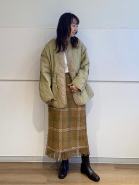 「みりたりー」｜「アイテム（ブーツ）」を使った、coen ゆいさん（レディース・160cm）の秋コーディネート
