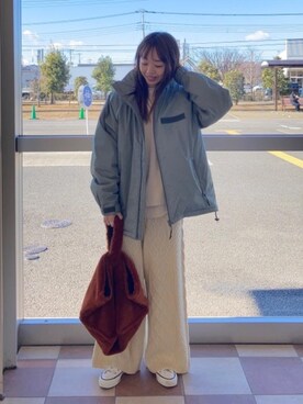 「みりたりー」｜「アイテム（ミリタリージャケット）」を使った、coen ゆいさん（レディース・160cm）の冬コーディネート