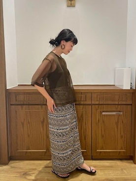 「ラップスカート」｜「アイテム（キャミソール）」を使った、鈴木さん（レディース・161cm）の夏コーディネート