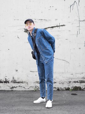 「menswear」｜「アイテム（デニムジャケット）」を使った、hhiroyxさん（メンズ・171cm）の冬コーディネート