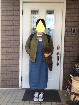 「CONVERSE（コンバース）のconverse（コンバース） ALL STAR OX（オールスターOX）（スニーカー）」を使った、まるこ○*さん（レディース・151cm）の冬コーディネート