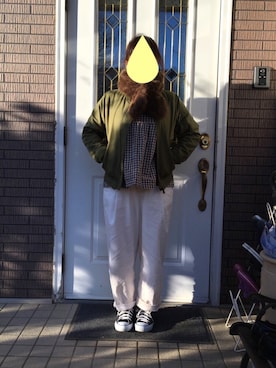 「CONVERSE（コンバース）のconverse（コンバース） ALL STAR OX（オールスターOX）（スニーカー）」を使った、まるこ○*さん（レディース・151cm）の冬コーディネート