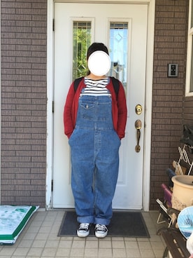 「CONVERSE（コンバース）のconverse（コンバース） ALL STAR OX（オールスターOX）（スニーカー、ブラック系）」を使った、まるこ○*さん（レディース・151cm）の春コーディネート