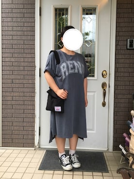 「サコッシュ」｜「アイテム（チュニック）」を使った、まるこ○*さん（レディース・151cm）の夏コーディネート