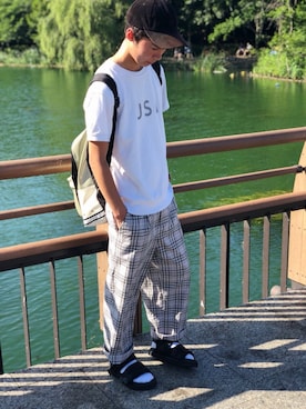 「Right-on（ライトオン）のアイテム（キャップ）」を使った、しょう気さん（メンズ・172cm）の夏コーディネート