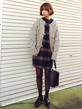 「CIAOPANIC TYPY（チャオパニックティピー）の２WAYバケツバッグ（ショルダーバッグ）」を使った、𝙔𝙐𝙆𝙄さん（レディース・161cm）の冬コーディネート
