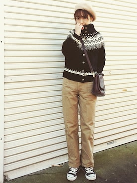 𝙔𝙐𝙆𝙄さん（レディース・161cm）の冬コーディネート