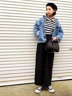 「Lee（リー）のアイテム（ジャケット/アウター）」を使った、𝙔𝙐𝙆𝙄さん（レディース・161cm）の春コーディネート