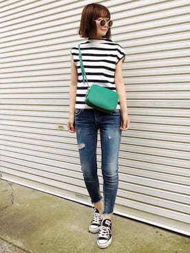 𝙔𝙐𝙆𝙄さん（レディース・161cm）の夏コーディネート