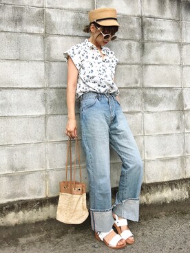 𝙔𝙐𝙆𝙄さん（レディース・161cm）の夏コーディネート