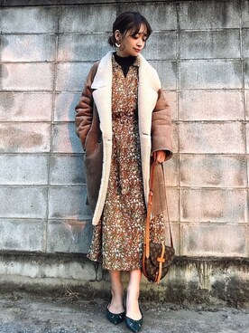 𝙔𝙐𝙆𝙄さん（レディース・161cm）の冬コーディネート