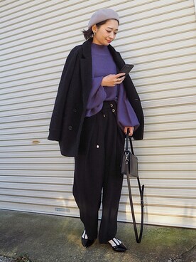 「DOLLUPOOPS（ドールアップウップス）のアイテム（パンツ）」を使った、𝙔𝙐𝙆𝙄さん（レディース・161cm）の冬コーディネート