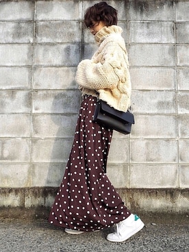 𝙔𝙐𝙆𝙄さん（レディース・161cm）の冬コーディネート