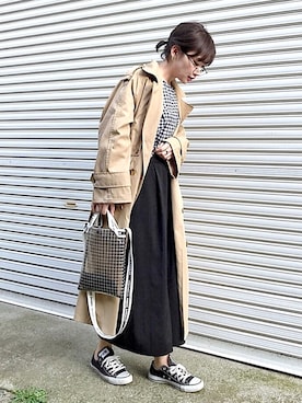 「note et silence （ノートエシロンス）のアイテム」を使った、𝙔𝙐𝙆𝙄さん（レディース・161cm）の春コーディネート
