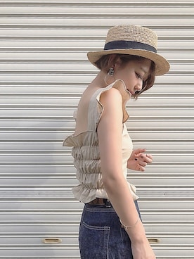 「Fone（エフワン）のアイテム」を使った、𝙔𝙐𝙆𝙄さん（レディース・162cm）の夏コーディネート