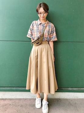 「BRIEFING（ブリーフィング）のアイテム」を使った、𝙔𝙐𝙆𝙄さん（レディース・162cm）の夏コーディネート